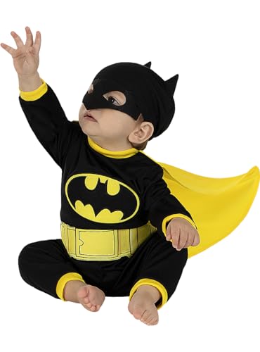 Funidelia | Batman Kostüms 100% OFFIZIELLE für Baby Größe 0-6 Monate ▶ The Dark Knight (Der dunkle Ritter), Superhelden, DC Comics, Fledermausmann - Farben: Bunt, Zubehör für Kostüm von Funidelia