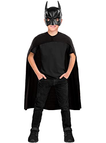 Funidelia | Batman Maske und Umhang Set für Jungen The Dark Knight, Superhelden, DC Comics - Kostüm für Kinder & Verkleidung für Partys, Karneval & Halloween - Schwarz von Funidelia