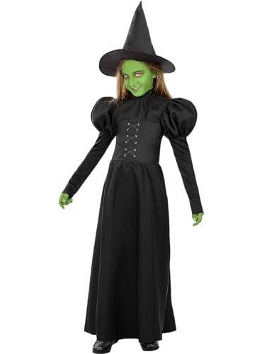 Funidelia | Böse Hexe des Westens Kostüm - Der Zauberer von Oz für Mädchen Film und Serien - Kostüme für Kinder & Verkleidung für Partys, Karneval & Halloween - Größe 5-6 Jahre - Schwarz von Funidelia