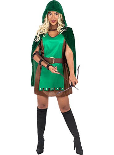 Funidelia | Bogenschützin Robin Kostüm für Damen Märchen, Bogenschütze - Kostüm für Erwachsene & Verkleidung für Partys, Karneval & Halloween - Größe M - Grün Funidelia | Bogenschützin Robin Kostüm für Damen Märchen, Bogenschütze - Kostüm für Erwachsene & Verkleidung für Partys, Karneval & Halloween - Größe M - Grün von Funidelia
