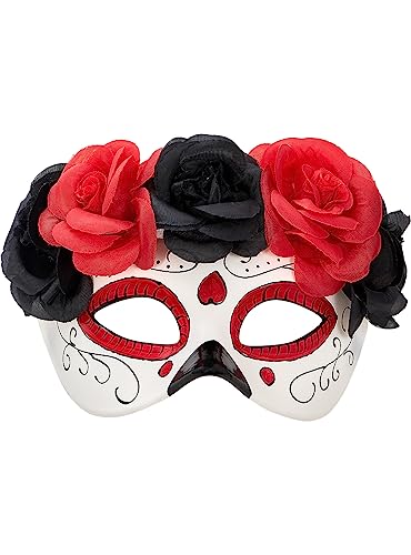 Funidelia | Catrina Augenmaske Deluxe für Damen Mexikanischer Schädel, Horror - Zubehör für Erwachsene, Zubehör für Kostüm - Weiß Funidelia | Catrina Augenmaske Deluxe für Damen Mexikanischer Schädel, Horror - Zubehör für Erwachsene, Zubehör für Kostüm - Weiß von Funidelia