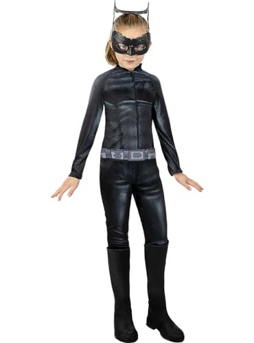 Funidelia | Catwoman Kostüm für Mädchen Katze, Superhelden, DC Comics - Kostüme für Kinder & Verkleidung für Partys, Karneval & Halloween - Größe 7-9 Jahre - Schwarz von Funidelia