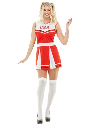 Funidelia | Cheerleader Kostüm für Damen Größe L Cheerleader, American Football, Gymnasium, Berufe - Farben: Rot, Zubehör für Kostüm - Lustige Kostüme für deine Partys… von Funidelia