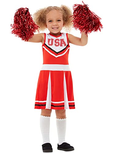Funidelia | Cheerleader Kostüm für Mädchen Größe 4-6 Jahre Cheerleader, American Football, Gymnasium, Berufe - Farben: Rot, Zubehör für Kostüm - Lustige Kostüme für deine Partys von Funidelia