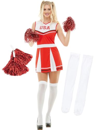 Funidelia | Cheerleader Kostüm mit Pompom und Socken für Damen Cheerleader, American Football, Gymnasium, Berufe - Kostüm für Erwachsene & Verkleidung für Partys, Karneval & Halloween - Größe 4XL Funidelia | Cheerleader Kostüm mit Pompom und Socken für Damen Cheerleader, American Football, Gymnasium, Berufe - Kostüm für Erwachsene & Verkleidung für Partys, Karneval & Halloween - Größe 4XL von Funidelia