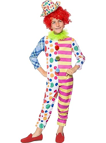 Funidelia | Clown Kostüm Deluxe für Jungen Clowns, Zirkus, Lustige & Ausgefallene - Kostüm für Kinder & Verkleidung für Partys, Karneval & Halloween - Größe 10-12 Jahre - Gelb Funidelia | Clown Kostüm Deluxe für Jungen Clowns, Zirkus, Lustige & Ausgefallene - Kostüm für Kinder & Verkleidung für Partys, Karneval & Halloween - Größe 10-12 Jahre - Gelb von Funidelia