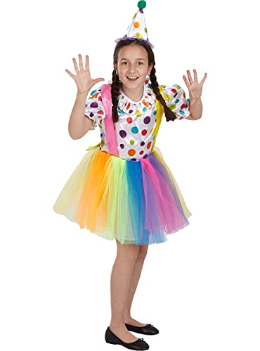 Funidelia | Clown Kostüm für Mädchen ▶ Clowns, Zirkus, Lustige & Ausgefallene - Kostüm für Kinder & Verkleidung für Partys, Karneval & Halloween - Größe 3 - 4 Jahre - Rot von Funidelia