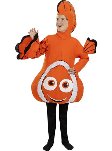 Funidelia | Clownfisch Kostüm für Jungen & Mädchen Tiere - Kostüme für Kinder & Verkleidung für Partys, Karneval & Halloween - Größe 5-6 Jahre - Orange von Funidelia