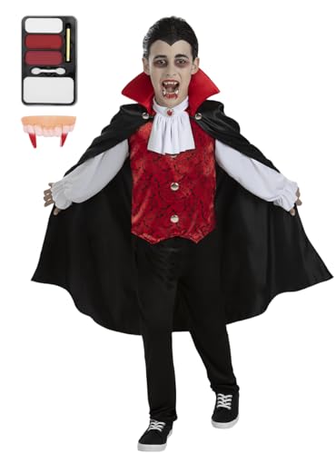 Funidelia | Conde Dracula Kostüm mit Schminke für Jungen Halloween, Horror, Dracula, Vampire - Kostüm für Kinder & Verkleidung für Partys, Karneval & Halloween - Größe 7-9 Jahre - Schwarz Funidelia | Conde Dracula Kostüm mit Schminke für Jungen Halloween, Horror, Dracula, Vampire - Kostüm für Kinder & Verkleidung für Partys, Karneval & Halloween - Größe 7-9 Jahre - Schwarz von Funidelia