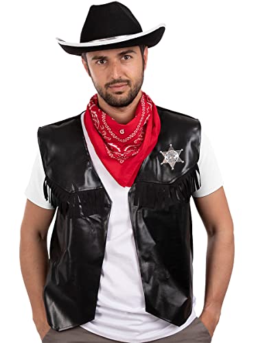 Funidelia | Cowboy Kit für Herren Cowboys, Indianer, Western - Zubehör für Erwachsene, Zubehör für Kostüm - Braun von Funidelia