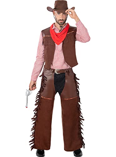 Funidelia | Cowboy Kostüm für Herren Cowboys, Indianer, Western - Kostüm für Erwachsene & Verkleidung für Partys, Karneval & Halloween - Größe - M - Braun von Funidelia