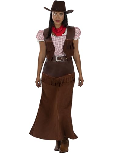 Funidelia | Cowgirl Kostüm Deluxe für Damen Cowboys, Indianer, Western - Kostüm für Erwachsene & Verkleidung für Partys, Karneval & Halloween - Größe - Braun Funidelia | Cowgirl Kostüm Deluxe für Damen Cowboys, Indianer, Western - Kostüm für Erwachsene & Verkleidung für Partys, Karneval & Halloween - Größe - Braun von Funidelia