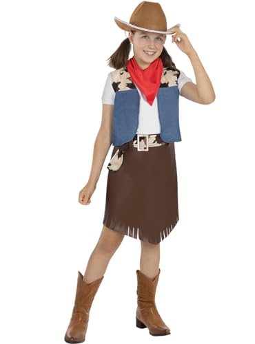 Funidelia | Cowgirl Kostüm für Mädchen Cowboys, Indianer, Western - Kostüm für Kinder & Verkleidung für Partys, Karneval & Halloween - Größe 3-4 Jahre - Braun Funidelia | Cowgirl Kostüm für Mädchen Cowboys, Indianer, Western - Kostüm für Kinder & Verkleidung für Partys, Karneval & Halloween - Größe 3-4 Jahre - Braun von Funidelia