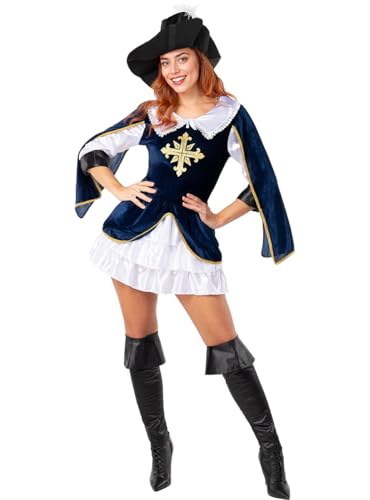 Funidelia | Damen Musketier Kostüm für Damen Musketiere, Schwertkämpfer - Kostüm für Erwachsene & Verkleidung für Partys, Karneval & Halloween - Größe L - Braun von Funidelia