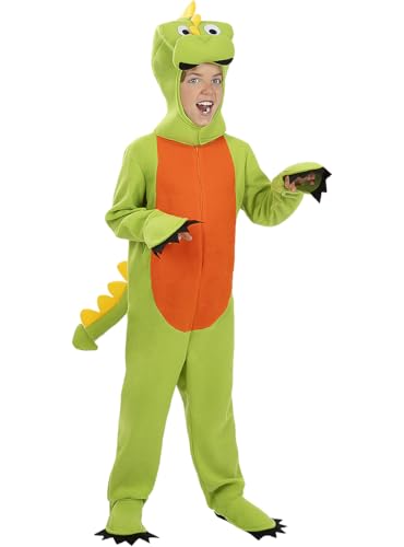 Funidelia | Dinosaurier Kostüm für Jungen & Mädchen Tiere, T-Rex, Jurassic Park, Film und Serien - Kostüme für Kinder & Verkleidung für Partys, Karneval & Halloween - Größe 10-12 Jahre - Grün von Funidelia