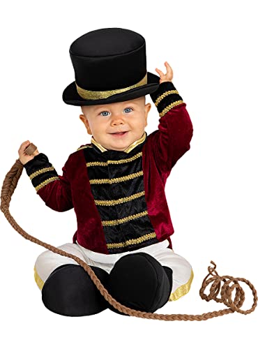 Funidelia | Dompteur Kostüm für Baby Dompteur, Zirkus, Zirkusdirektor - Kostüm für Baby & Verkleidung für Partys, Karneval & Halloween - Größe 0-6 Monate - Rot von Funidelia