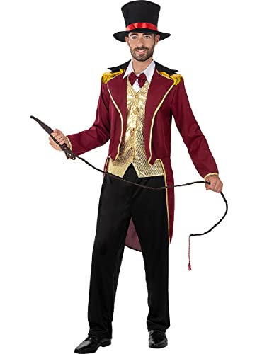 Funidelia | Dompteur Kostüm für Herren Dompteur, Zirkus, Zirkusdirektor - Kostüm für Erwachsene & Verkleidung für Partys, Karneval & Halloween - Größe L - Rot von Funidelia