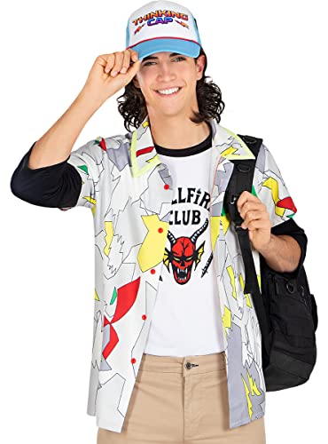 Funidelia | Dustin Stranger Things Kostüm Official Netflix für Herren Zubehör für Erwachsene, Zubehör für Kostüm - Größe - M - Weiß von Funidelia