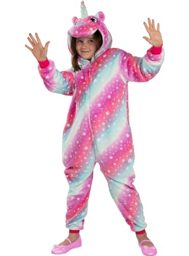 Funidelia | Einhorn Onesie Kostüm bunt für Mädchen Lustige & Ausgefallene - Kostüme für Kinder & Verkleidung für Partys, Karneval & Halloween - Größe 5-6 Jahre von Funidelia