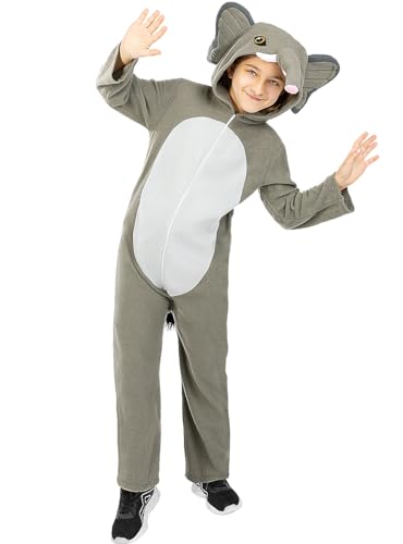 Funidelia | Elefant Kostüm für Jungen & Mädchen Tiere - Kostüme für Kinder & Verkleidung für Partys, Karneval & Halloween - Größe 3-4 Jahre - Grau/Silber von Funidelia