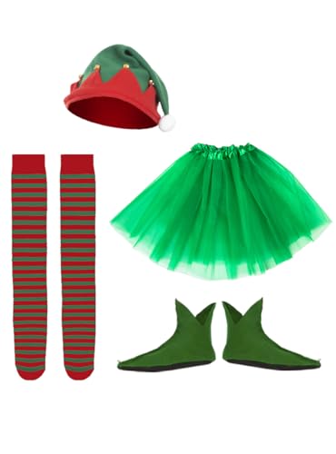 Funidelia | Elf Kostüm Zubehör für Damen Weihnachtself, Weihnachten, Wichtel - Kostüm für Erwachsene & Verkleidung für Partys, Karneval & Halloween - Grün Funidelia | Elf Kostüm Zubehör für Damen Weihnachtself, Weihnachten, Wichtel - Kostüm für Erwachsene & Verkleidung für Partys, Karneval & Halloween - Grün von Funidelia
