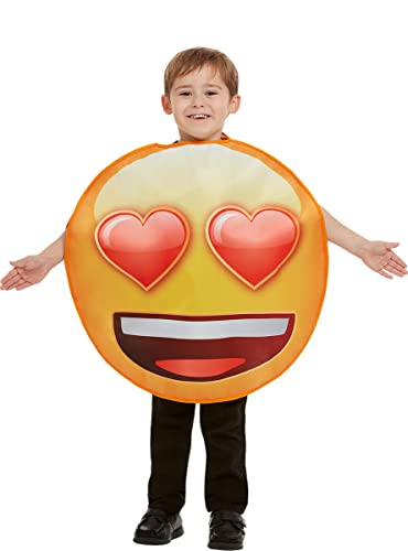 Funidelia | Emoji mit herzförmigen Augen Kostüm 100% OFFIZIELLE für Jungen und Mädchen Größe 6-12 Jahre Emoticon, Whatsapp, Lustige & Ausgefallene - Farben: Gelb, Zubehör für Kostüm von Funidelia