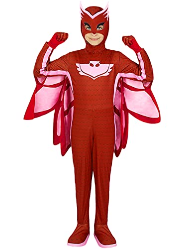 Funidelia | Eulette PJ Masks Kostüm deluxe für Mädchen Zeichentrickfilm, Catboy, Eulette, Gecko - Kostüme für Kinder & Verkleidung für Partys, Karneval & Halloween - Größe 3-4 Jahre - Rot von Funidelia