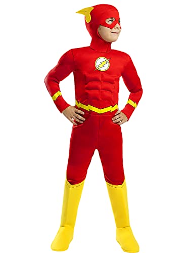 Funidelia | Flash Kostüm deluxe 100% OFFIZIELLE für Jungen Größe 10-12 Jahre Superhelden, DC Comics, Liga de la Justicia - Farben: Bunt, Zubehör für Kostüm - Lustige Kostüme für deine Partys von Funidelia
