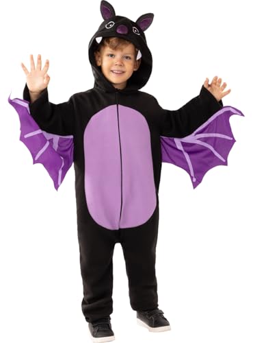 Funidelia | Fledermaus Kostüm für Jungen & Mädchen Tiere, Halloween - Kostüme für Kinder & Verkleidung für Partys, Karneval & Halloween - Größe 3-4 Jahre - Schwarz von Funidelia