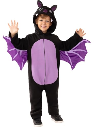 Funidelia | Fledermaus Kostüm für Jungen & Mädchen Tiere, Halloween - Kostüme für Kinder & Verkleidung für Partys, Karneval & Halloween - Größe 7-9 Jahre - Schwarz von Funidelia