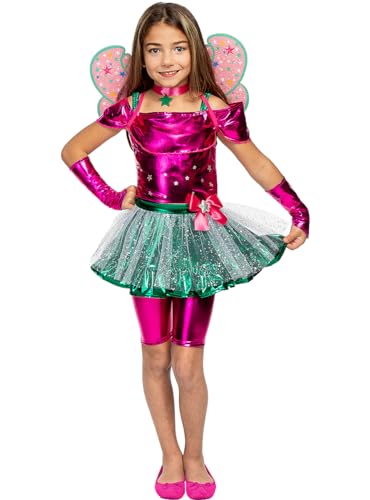 Funidelia | Flora Kostüm - Winx Club für Mädchen Zeichentrickfilm, Winx club, Film und Serien - Kostüm für Kinder & Verkleidung für Partys, Karneval & Halloween - Größe 7-9 Jahre - Rosa von Funidelia