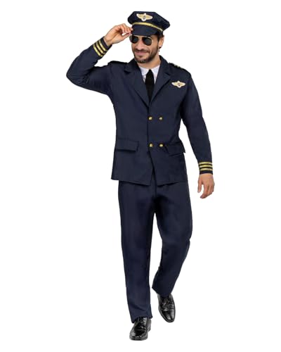 Funidelia Flugzeugpilot Kostüm für Herren, originelle Verkleidung mit Brustlatz, Krawatte, Hose und Mütze, Karneval, Halloween und Party Kostüme - Größe S Funidelia Flugzeugpilot Kostüm für Herren, originelle Verkleidung mit Brustlatz, Krawatte, Hose und Mütze, Karneval, Halloween und Party Kostüme - Größe S von Funidelia