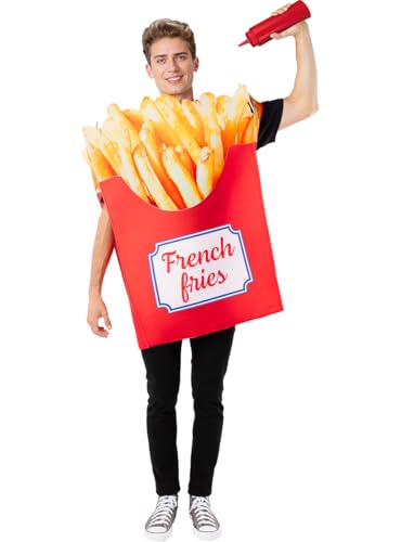 Funidelia Frittierte Kartoffeln Kostüm für Herren und Damen, Einheitsgröße Essen - Verkleidung für Erwachsene für Partys, Karneval und Halloween von Funidelia