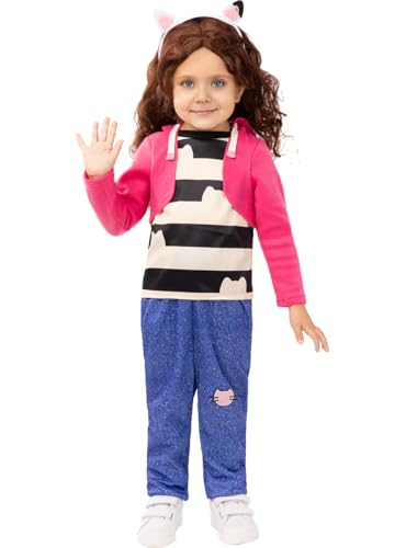 Funidelia | Gabby Kostüm - Gabbys Dollhouse für Mädchen Zeichentrickfilm, Film und Serien - Kostüm für Kinder & Verkleidung für Partys, Karneval & Halloween - Größe 5-6 Jahre - Rosa von Funidelia