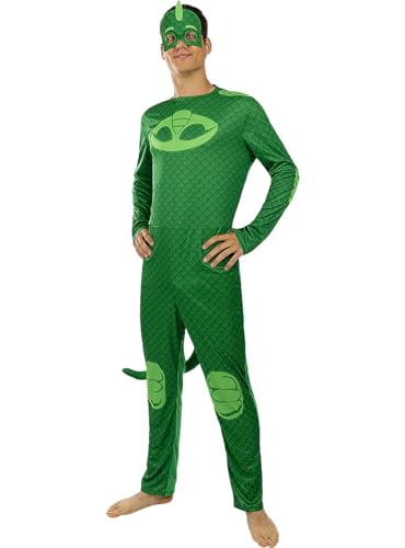 Funidelia | Gecko Kostüm - PJ Masks für Herren Zeichentrickfilm, Catboy, Eulette, Gecko - Kostüme für Erwachsene & Verkleidung für Partys, Karneval & Halloween - Größe L - Grün von Funidelia