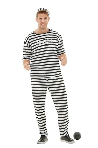 Funidelia | Gefangener Kostüm mit Ball für Herren und Damen Sträfling, Räuber, Dieb, Berufe - Kostüm für Erwachsene & Verkleidung für Partys, Karneval & Halloween - Größe L - Schwarz Funidelia | Gefangener Kostüm mit Ball für Herren und Damen Sträfling, Räuber, Dieb, Berufe - Kostüm für Erwachsene & Verkleidung für Partys, Karneval & Halloween - Größe L - Schwarz von Funidelia