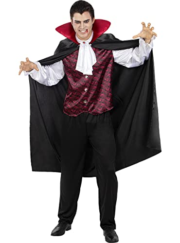 Funidelia | Graf Dracula Kostüm für Herren Halloween, Horror, Dracula, Vampire - Kostüm für Erwachsene & Verkleidung für Partys, Karneval & Halloween - Größe 3XL - Schwarz von Funidelia