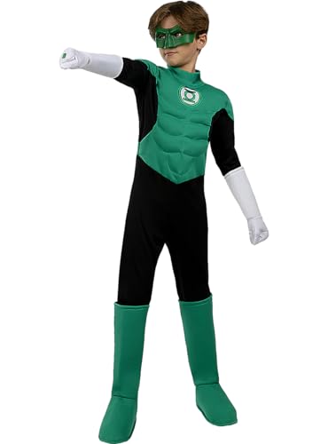 Funidelia | Green Lantern Kostüm für Jungen Superhelden, DC Comics, Liga de la Justicia, Green Lantern - Kostüme für Kinder & Verkleidung für Partys, Karneval & Halloween - Größe 10-12 Jahre - Grün von Funidelia