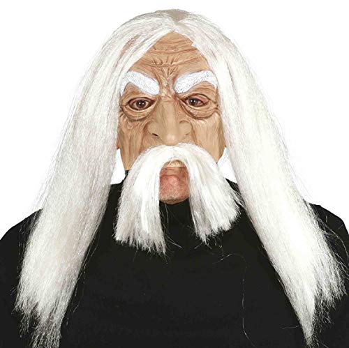 Funidelia Guirca 2421 Maske für den Alten Zauberer mit Haaren, Schnurrbart, Augenbrauen, Rosa/Weiß Funidelia Guirca 2421 Maske für den Alten Zauberer mit Haaren, Schnurrbart, Augenbrauen, Rosa/Weiß von Funidelia