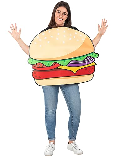 Funidelia Hamburger Kostüm für Herren und Damen, Einheitsgröße Essen, Burger - Verkleidung für Erwachsene für Partys, Karneval und Halloween von Funidelia
