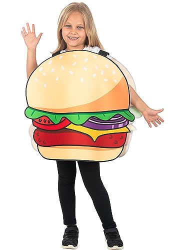 Funidelia Hamburger Kostüm für Jungen und Mädchen, Größe 7-12 Jahre Essen, Burger - Verkleidung für Kinder für Partys, Karneval und Halloween von Funidelia