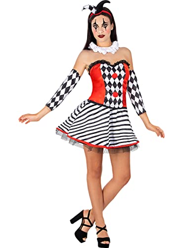 Funidelia | Harlekin Kostüm für Damen Clowns, Zirkus - Kostüm für Erwachsene & Verkleidung für Partys, Karneval & Halloween - Größe XXL - Schwarz Funidelia | Harlekin Kostüm für Damen Clowns, Zirkus - Kostüm für Erwachsene & Verkleidung für Partys, Karneval & Halloween - Größe XXL - Schwarz von Funidelia