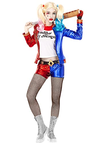 Funidelia | Harley Quinn Kostüm Suicide Squad für Damen Superhelden, DC Comics, Suicide Squad, Bösewicht - Kostüm für Erwachsene & Verkleidung für Partys, Karneval & Halloween - Größe L - Blau von Funidelia