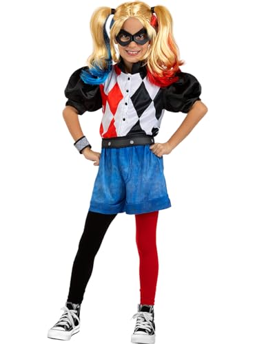 Funidelia | Harley Quinn Kostüm für Mädchen Superhelden, DC Comics, Suicide Squad - Kostüme für Kinder & Verkleidung für Partys, Karneval & Halloween - Größe 10-12 Jahre - Schwarz von Funidelia