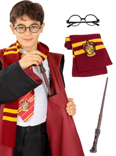 Funidelia | Harry Potter Accessoires Kit für Jungen Film und Serien, Zauberer, Gryffindor, Hogwarts - Zubehör für Kinder, Zubehör für Kostüm - Braun Funidelia | Harry Potter Accessoires Kit für Jungen Film und Serien, Zauberer, Gryffindor, Hogwarts - Zubehör für Kinder, Zubehör für Kostüm - Braun von Funidelia