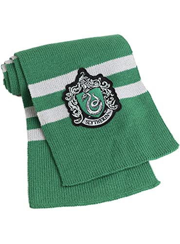 Funidelia | Harry Potter Slytherin Schal für Herren und Damen Hogwarts, Zauberer, Film und Serien - Zubehör für Erwachsene, Zubehör für Kostüm - Grün von Funidelia