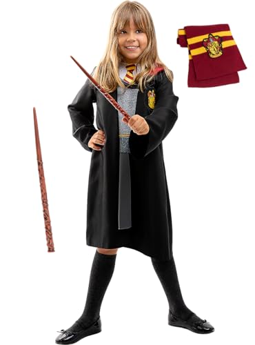Funidelia | Hermine Granger Kostüm mit Accessoires für Mädchen Gryffindor, Zauberer, Film und Serien, Hogwarts - Kostüm für Kinder & Verkleidung für Partys, Karneval & Halloween - Größe 5-6 Jahre von Funidelia