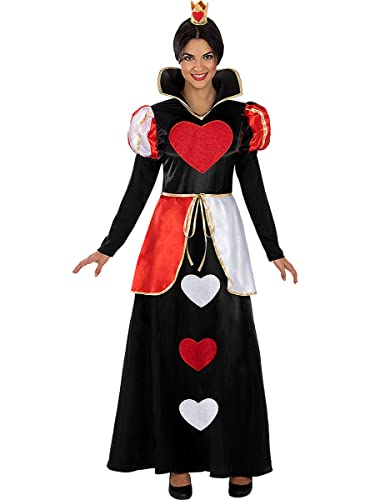 Funidelia | Herzkönigin Kostüm Classic für Damen Queen of Hearts, Alice im Wunderland - Kostüm für Erwachsene & Verkleidung für Partys, Karneval & Halloween - Größe 3XL - Rot von Funidelia