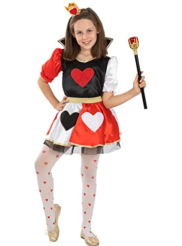 Funidelia | Herzkönigin Kostüm für Mädchen Queen of Hearts, Alice im Wunderland - Kostüm für Kinder & Verkleidung für Partys, Karneval & Halloween - Größe 7-9 Jahre - Rot Funidelia | Herzkönigin Kostüm für Mädchen Queen of Hearts, Alice im Wunderland - Kostüm für Kinder & Verkleidung für Partys, Karneval & Halloween - Größe 7-9 Jahre - Rot von Funidelia