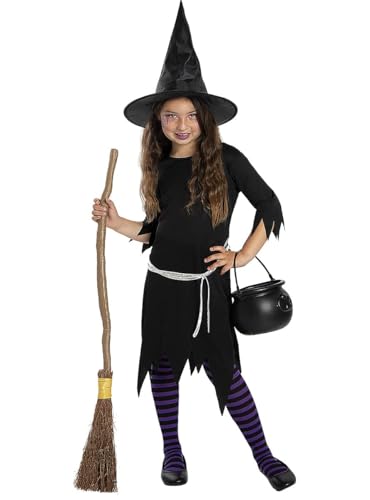 Funidelia | Hexen Kostüm für Mädchen Hexen, Zauberer, Halloween, Horror - Kostüm für Kinder & Verkleidung für Partys, Karneval & Halloween - Größe 10-12 Jahre - Lila von Funidelia